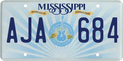 MS license plate AJA684