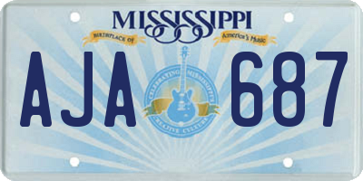 MS license plate AJA687