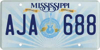 MS license plate AJA688