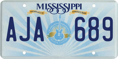 MS license plate AJA689