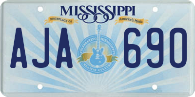 MS license plate AJA690