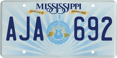 MS license plate AJA692