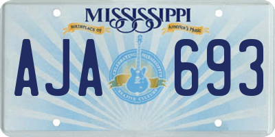 MS license plate AJA693