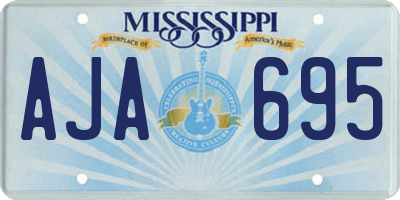 MS license plate AJA695