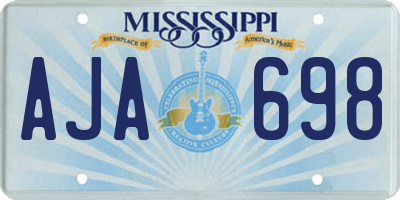MS license plate AJA698