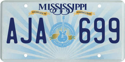 MS license plate AJA699