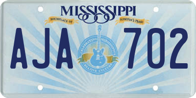 MS license plate AJA702