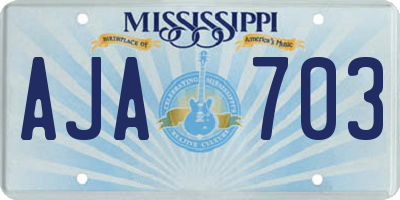MS license plate AJA703