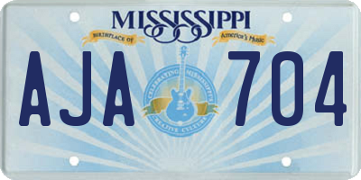 MS license plate AJA704