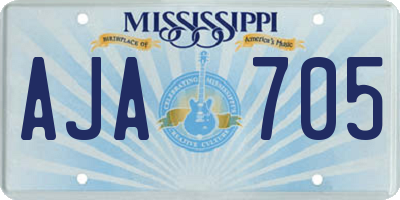 MS license plate AJA705