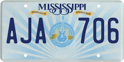 MS license plate AJA706
