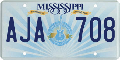 MS license plate AJA708