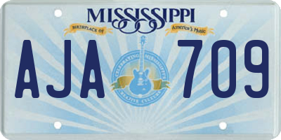 MS license plate AJA709