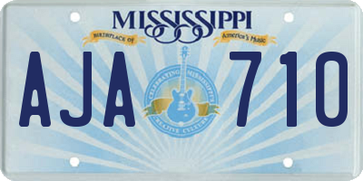 MS license plate AJA710