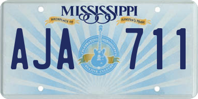 MS license plate AJA711