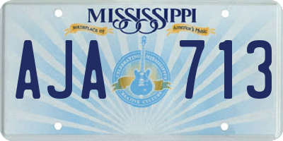 MS license plate AJA713