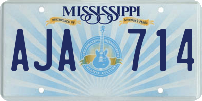 MS license plate AJA714