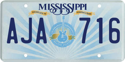 MS license plate AJA716