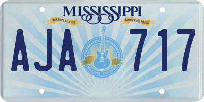 MS license plate AJA717