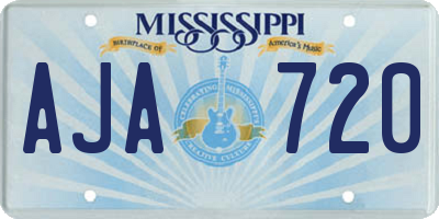 MS license plate AJA720