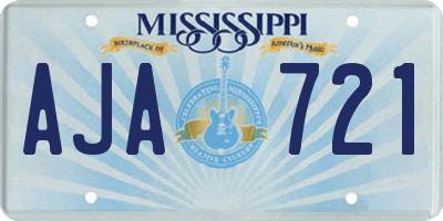 MS license plate AJA721