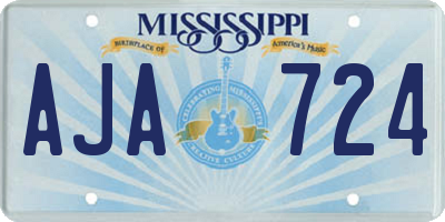 MS license plate AJA724