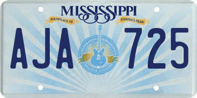 MS license plate AJA725