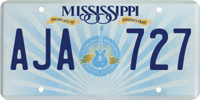 MS license plate AJA727