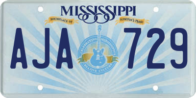 MS license plate AJA729