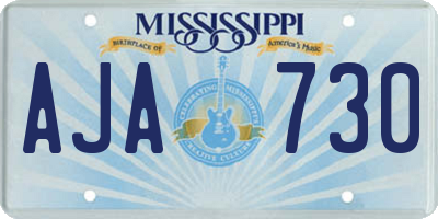 MS license plate AJA730