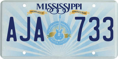 MS license plate AJA733
