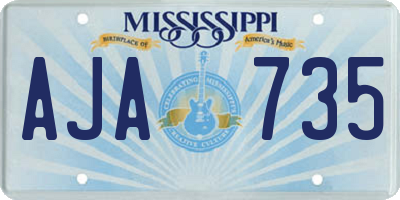MS license plate AJA735