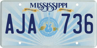 MS license plate AJA736