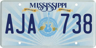 MS license plate AJA738