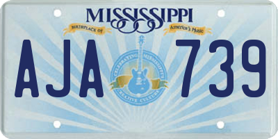 MS license plate AJA739