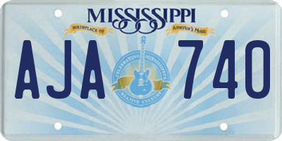 MS license plate AJA740