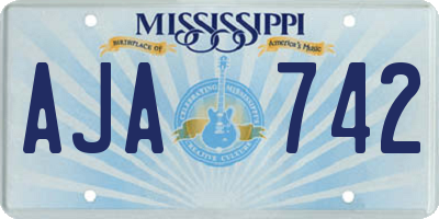 MS license plate AJA742