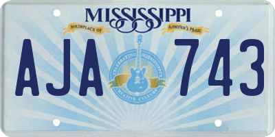 MS license plate AJA743