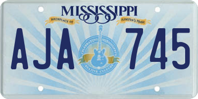 MS license plate AJA745