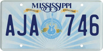 MS license plate AJA746