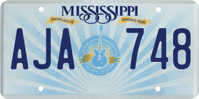 MS license plate AJA748