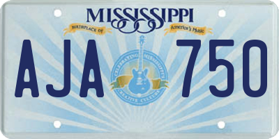 MS license plate AJA750