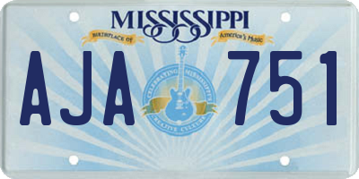 MS license plate AJA751