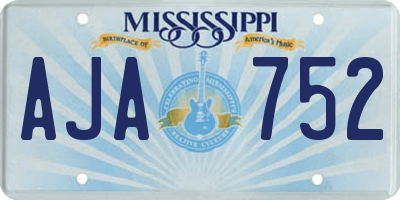 MS license plate AJA752