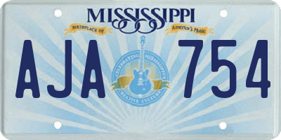 MS license plate AJA754