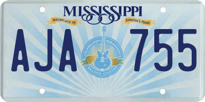 MS license plate AJA755