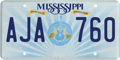 MS license plate AJA760