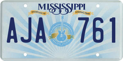 MS license plate AJA761