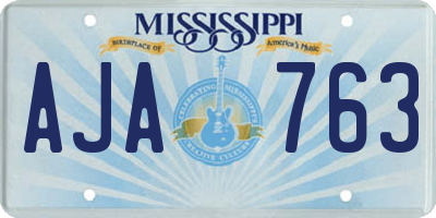 MS license plate AJA763