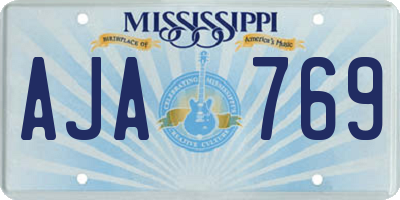 MS license plate AJA769